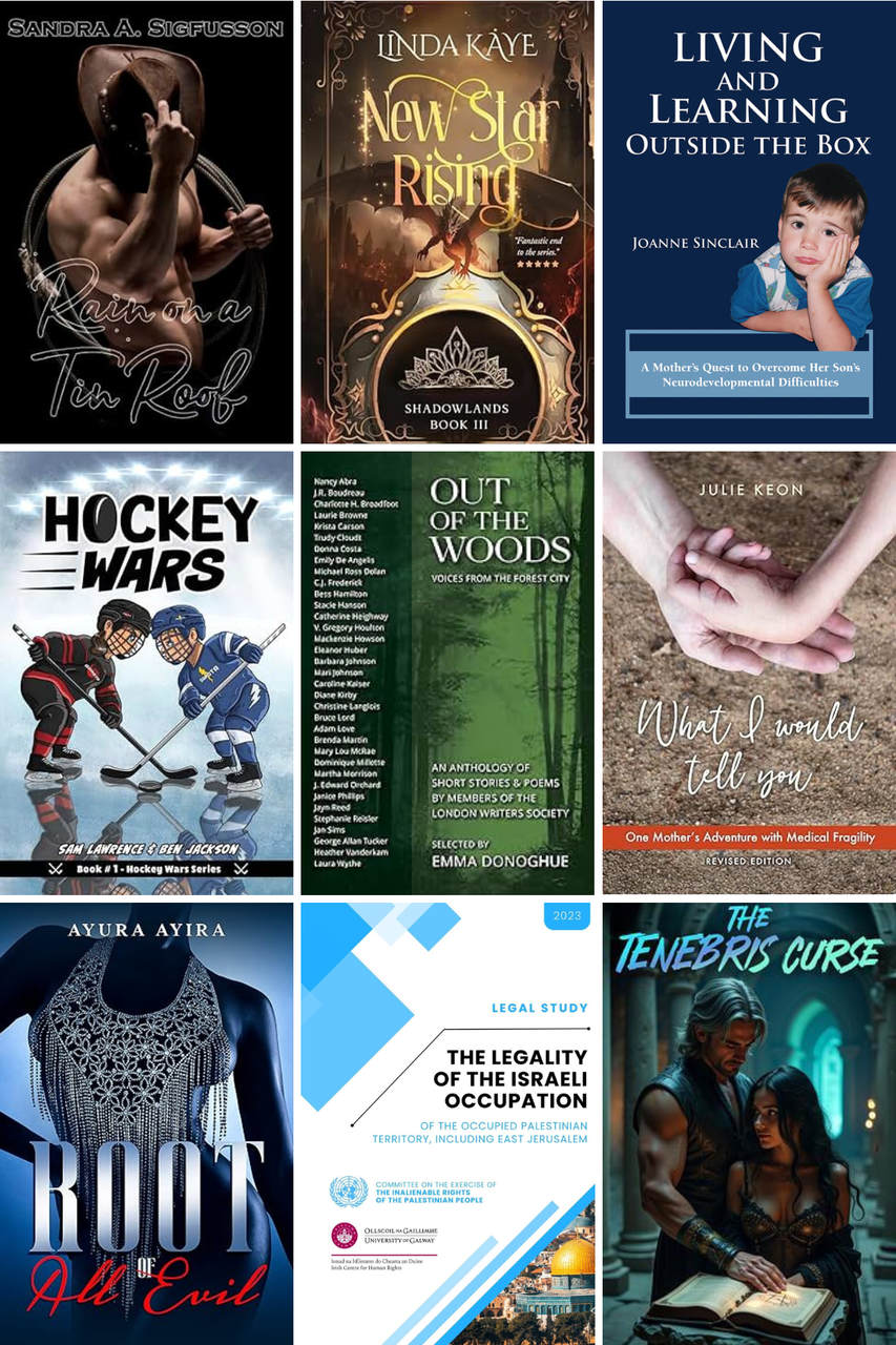 Mosaic of book-cover thumbnails Heather Godden of Godden Editorial, Writer & Editor, has worked on.