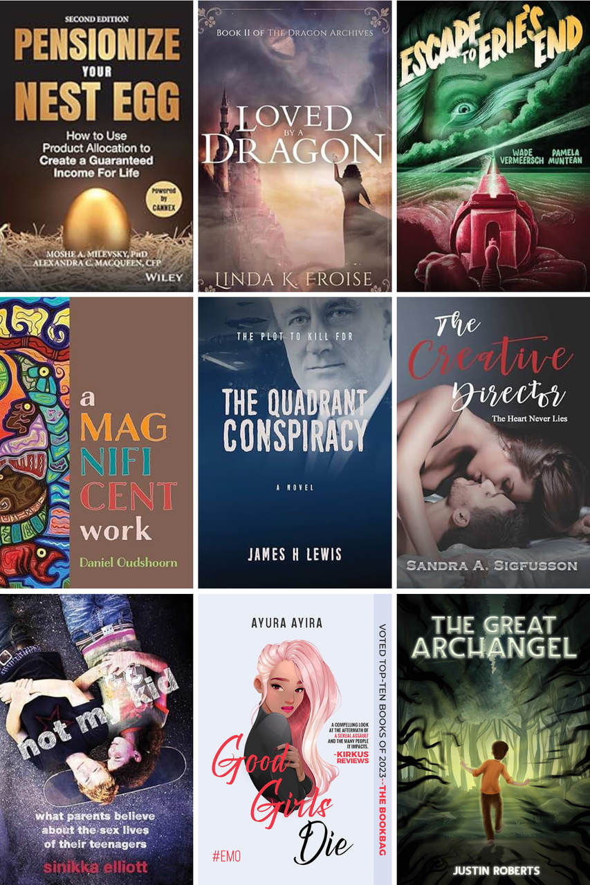 Mosaic of book-cover thumbnails Heather Godden of Godden Editorial, Writer & Editor, has worked on.